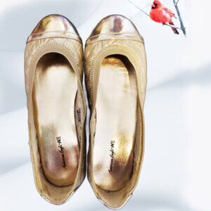 American Eagle Toddler Golden Slip-On Comfort Ballet Flat Ballerina Shoes SZ 1.5
